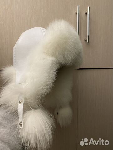 Шапка ушанка натуральный мех и кожа