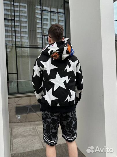 Бэйп зипка Bape black star Japan ветровка худи