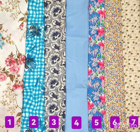 Отрезы тканей СССР: ситец, батист, поплин, сатин