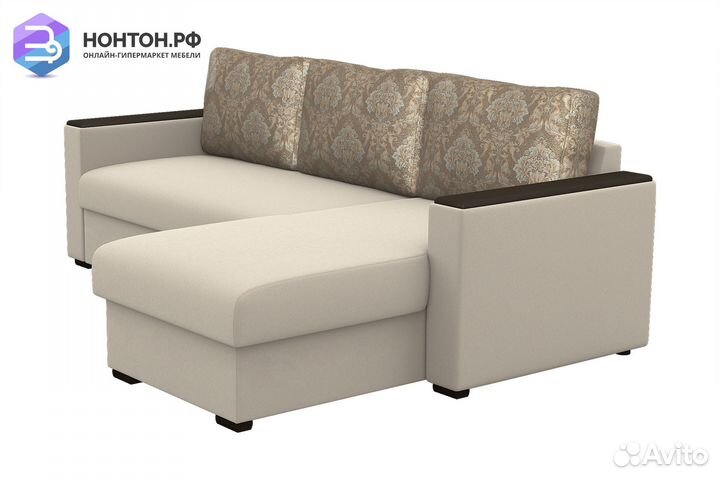 Диван угловой дельфин Глория-38 серый