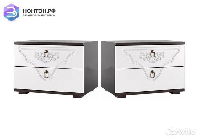 Комплект тумб Престиж жемчуг / венге