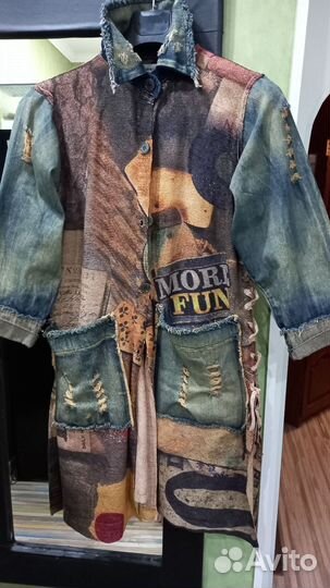 Джинсовый плащ