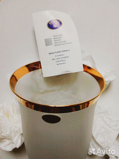 Ваза Bohemia Чехи большая новая в золоте