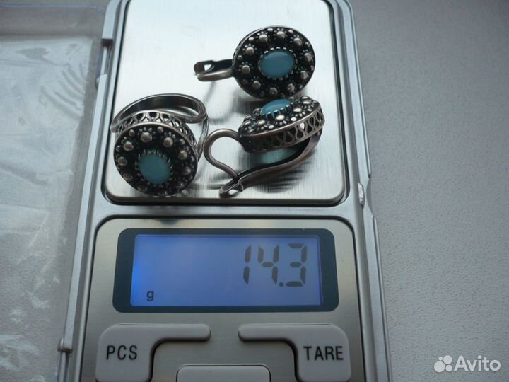 Серьги+ кольцо-серебро 925 проба