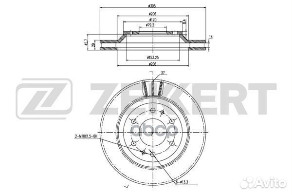 Диск тормозной передний Saab 9-7X 05- bs-6128 Z