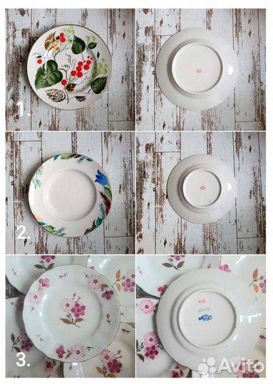Тарелки десертные, фарфор времён СССР