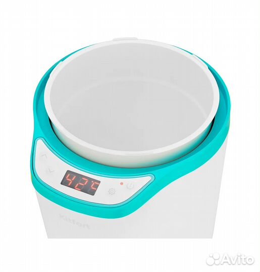 Йогуртница Kitfort кт-2077-3, белый, бирюзовый