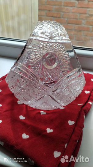 Хрустальная ваза конфетница корзина