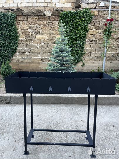 Мангал длинный 1 метр усиленный метал 3 мм