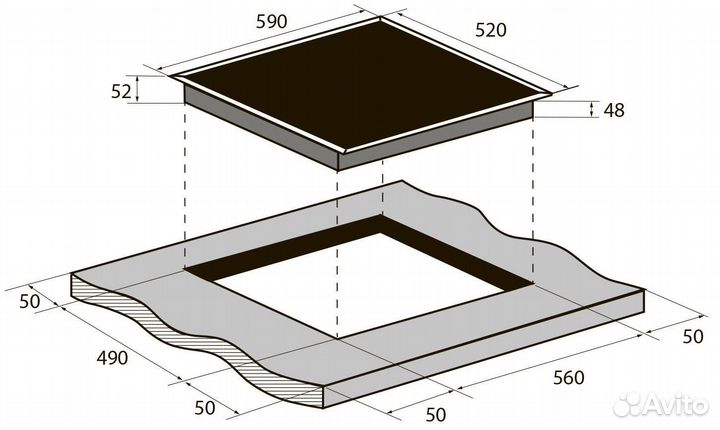 Индукционная плита панель Zugel ZIH 605B новая
