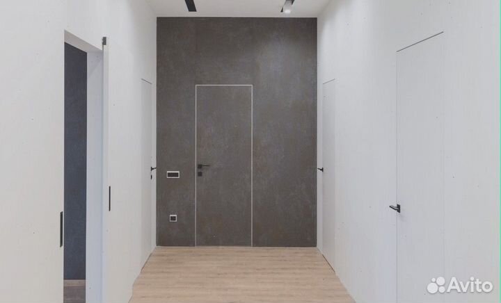 Дверь скрытая межкомнатная кромка хром 2400х800