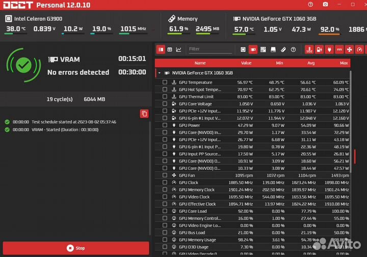 Видеокарта palit gtx1060 stormx 6GB