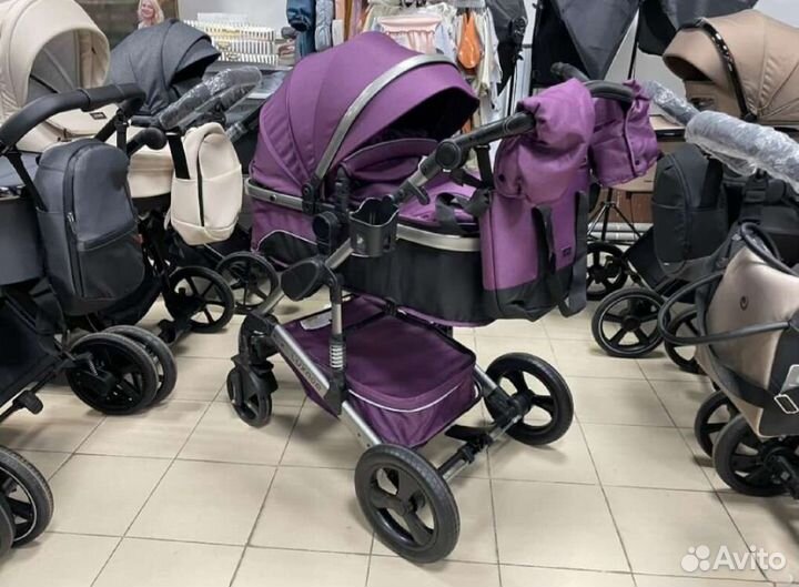 Коляска 2в1 трансформер Новая (фиолетовый)