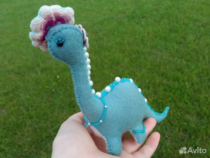 Мягкие игрушки ручной работы, динозаврик