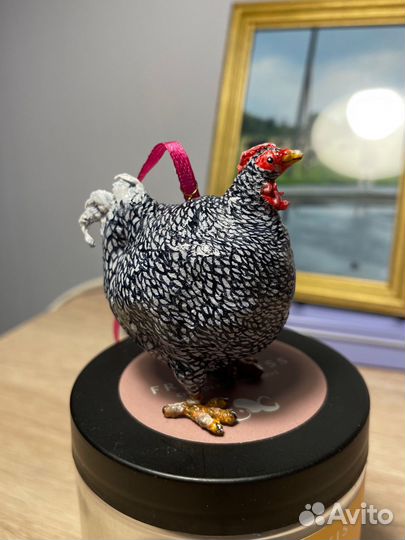 Ватная ёлочная игрушка курочка