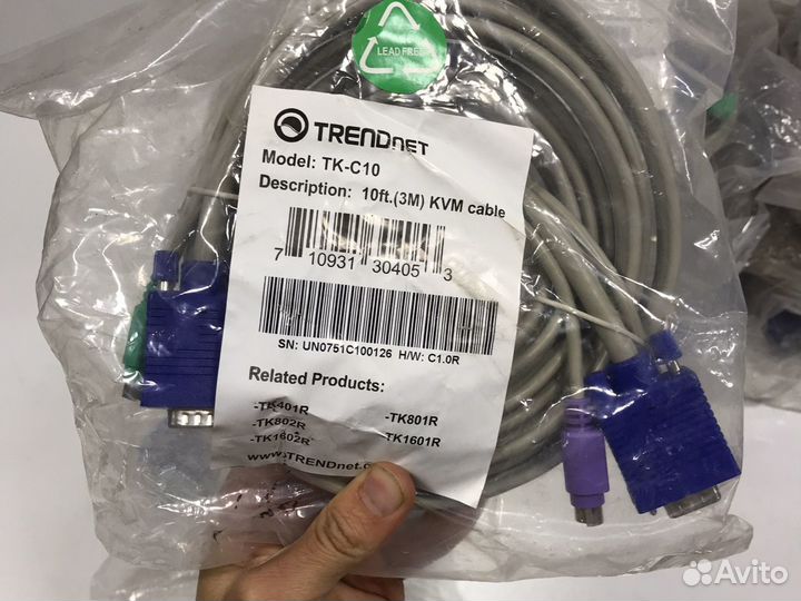 KVM квм кабели trendnet TK-C15 и TK-C10