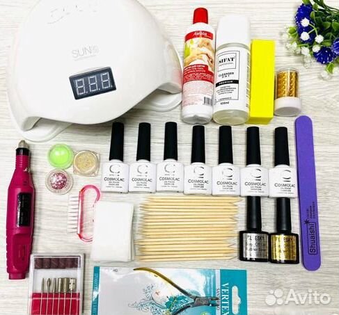 Набор для маникюра Лампа 48вт, гель-лаки