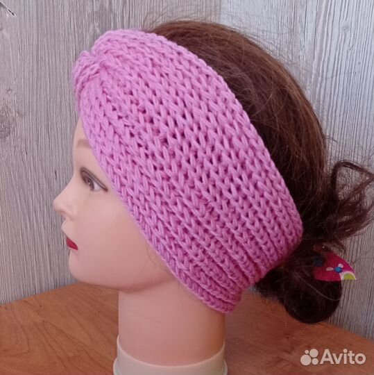 Повязка на голову вязаная