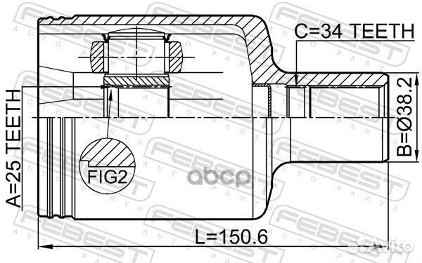 1611-204LH ШРУС внутренний левый к-кт MB E-CLA