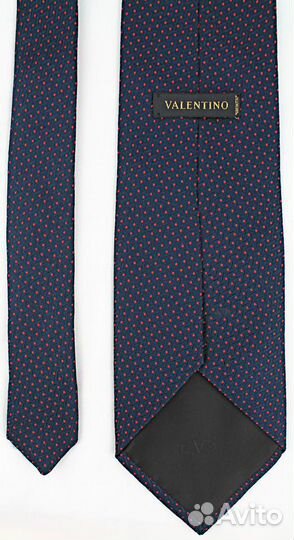 Valentino Галстук Оригинал, Тёмно-синий в горошек