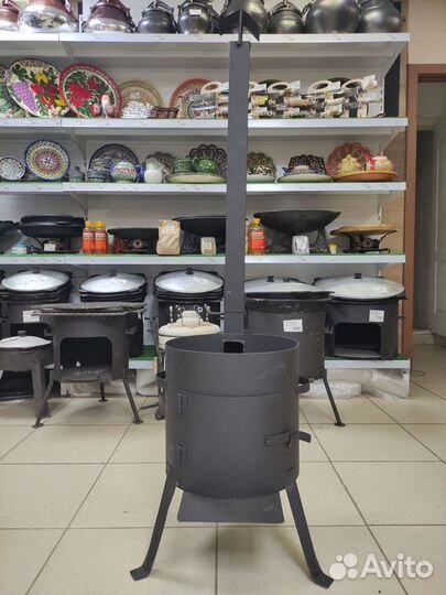 Казан с печью и шумовкой