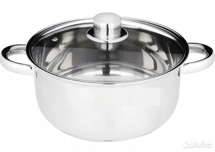 Кастрюля 2,6 л Джерси, стеклянная крышка, нержавей
