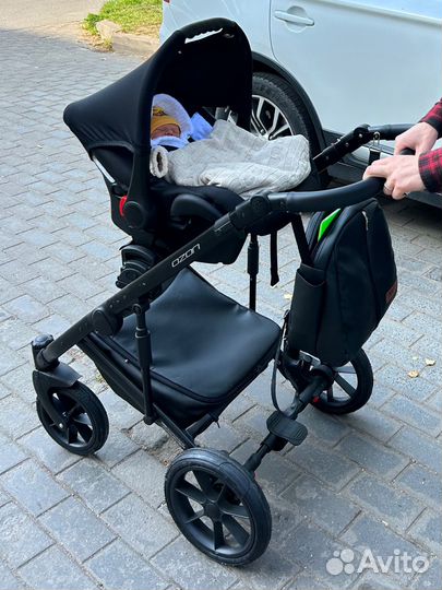 Коляска Riko Basic Ozon 3 в 1 черный