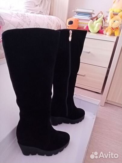 Сапоги новые зимние замшевые