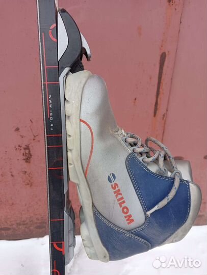 Лыжи беговые детские 170 с ботинками и палками