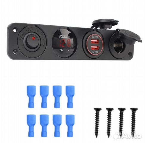 Панель 12v авто лодка катер розетка usb амперметр