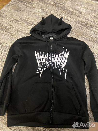 Зипка черная оверсайз y2k