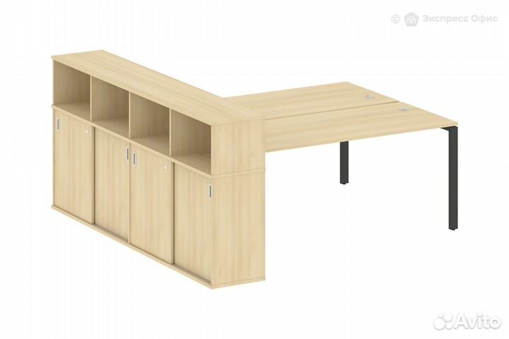 Стол-бенч двойной с опорным шкафом-купе Metal syst