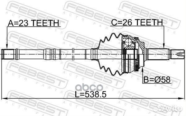 0114ZZE120A48LH ШРУС наружный с валом Toyota C