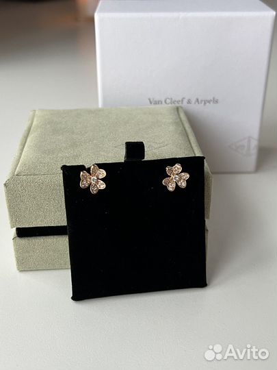 Серьги Van Cleef золотые Vintage Alhambra