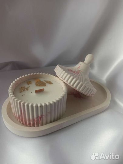 Подарочный набор свеча на подставке