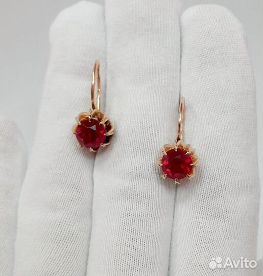 Золотые серьги 583 пробы СССР