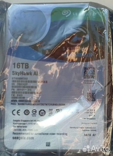 Жесткий диск HDD Seagate SkyHawk Al 16Tb 4 штуки