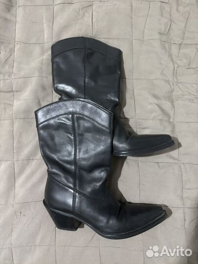 Сапоги казаки 36 zara кожа