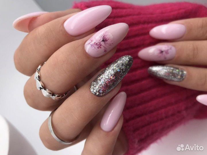 Маникюр гель лак, наращивание