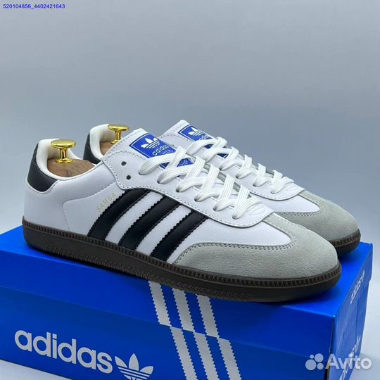 Кроссовки Adidas Samba White/Black (Арт.75901)