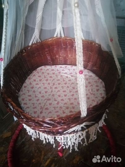 Детская люлька колыбель плетеная