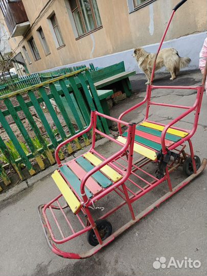 Санки для двойни с колесами