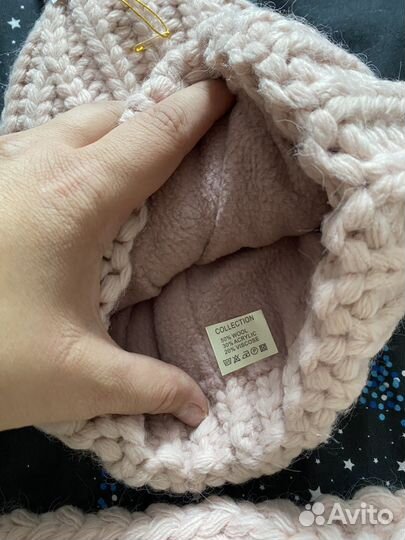 Зимняя шапка и снуд женская