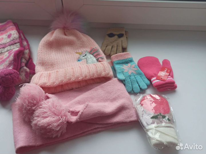 Шапки, шарфы и варежки для девочки