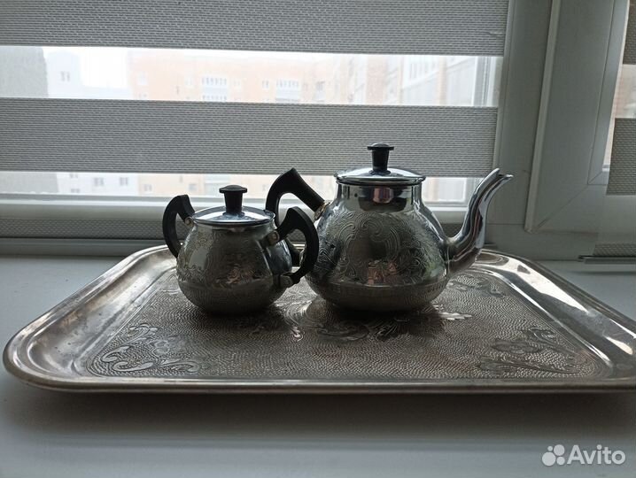 Набор чайно-кофейный СССР мельхиор