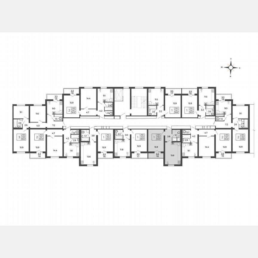 1-к. квартира, 41 м², 5/5 эт.