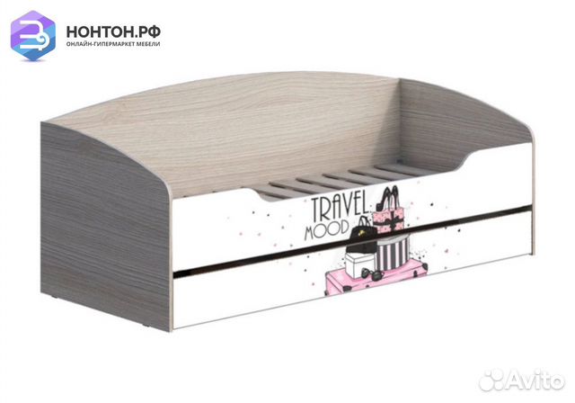 Кровать с ящиком Мийа-3А 0.8 м ясень шимо светлый