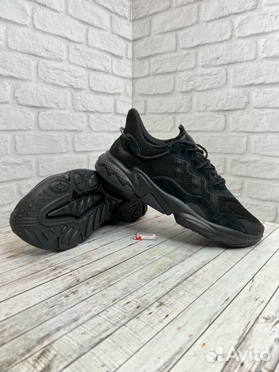 Кроссовки великаны Adidas Ozweego черные летние