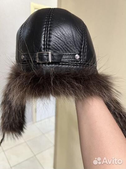Норковая шапка мужская ушанка