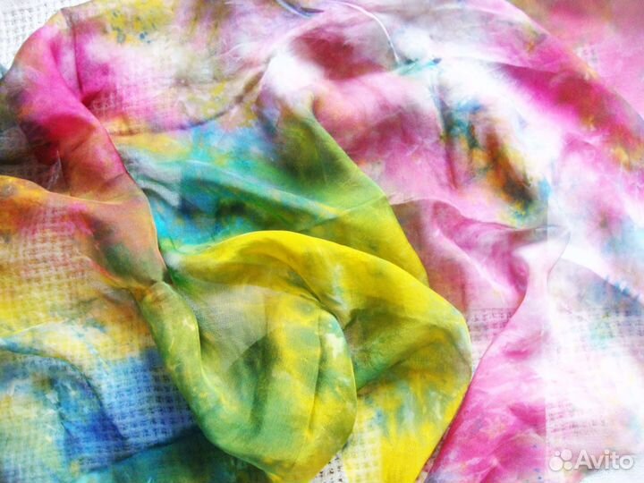 Платок шелк 100 батик. Ручное окрашивание